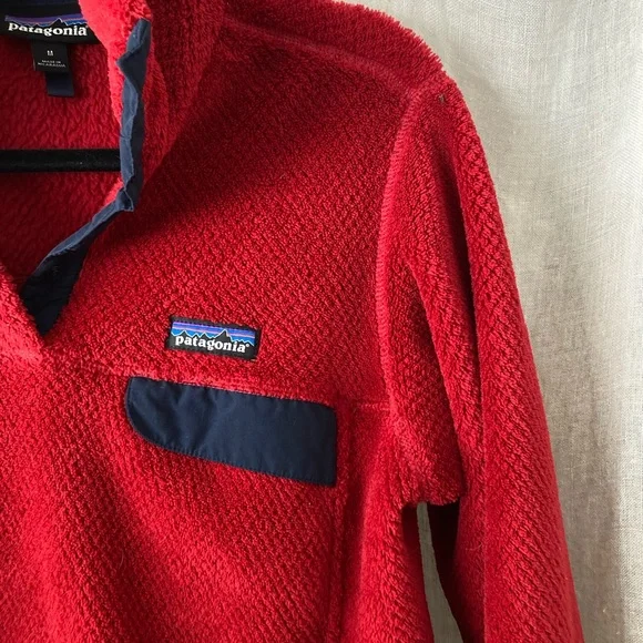 Patagonia sz M red polartec fleece - Picture 3 of 9